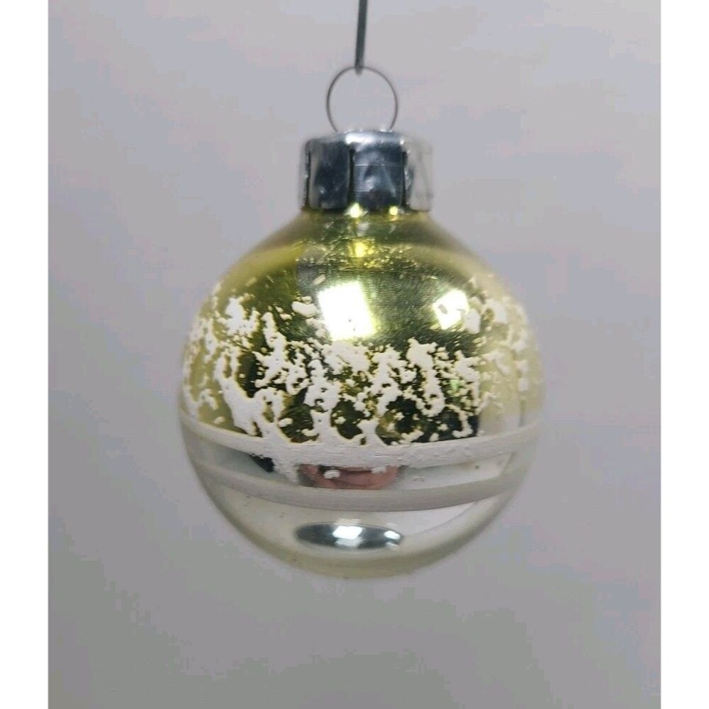 Vintage East Germany Glass Christmas Ornament gold and silver